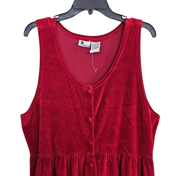 NWOT Vintage 90s Velvet Button Down Maxi Dress  Sleeveless - Picture 2 of 5